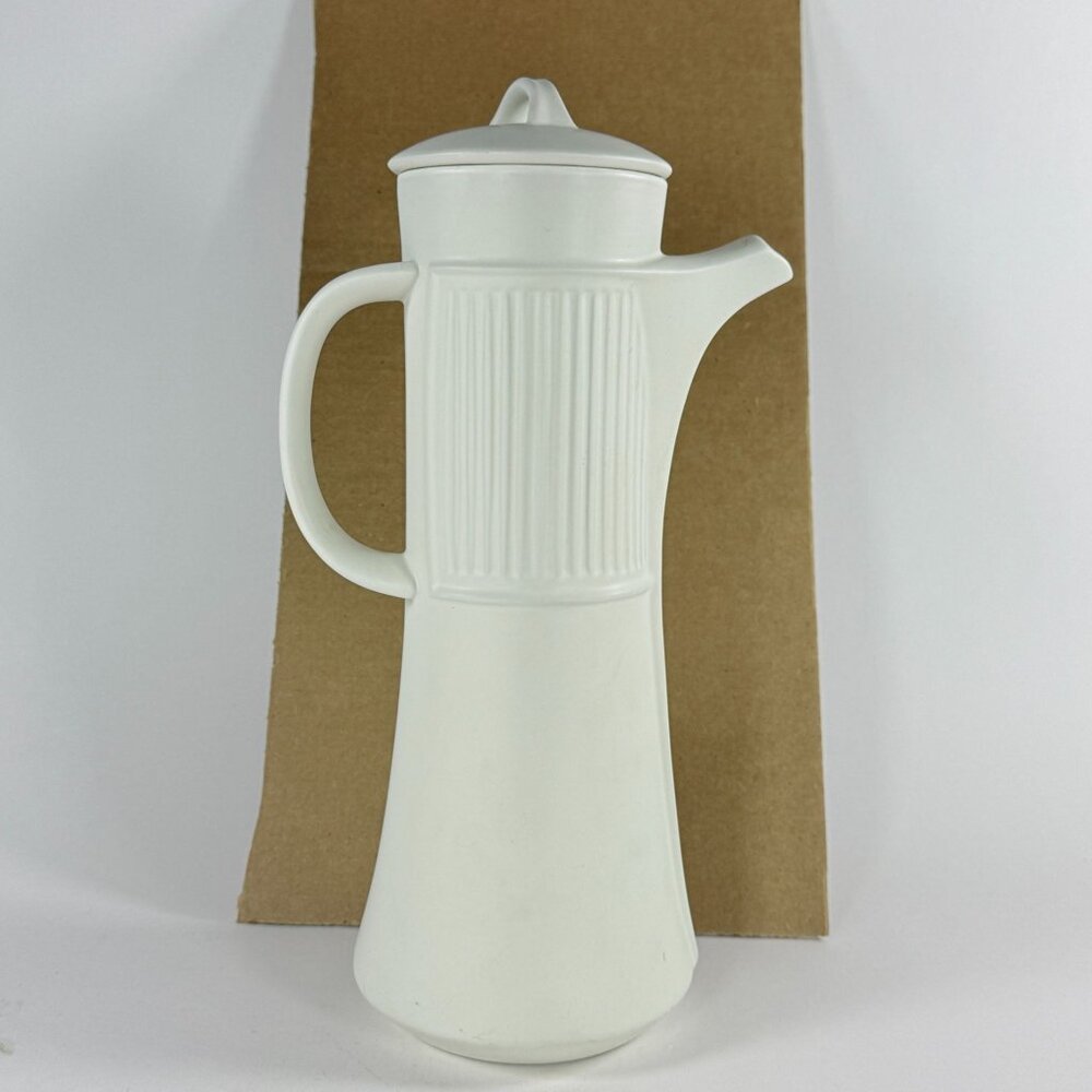 Dansk Flamestone I*ory Hot Beverage Server Ribbed Coffee Pot w Lid Thailand